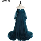 Тюлевое платье для беременных с открытыми плечами на шнуровке сзади и открытой передней частью для фотосъемки Yewendress