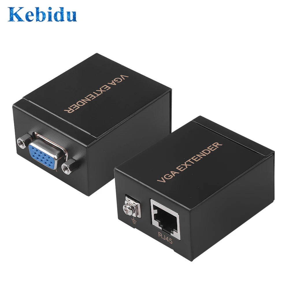Ретранслятор KEBIDU 1080P VGA на RJ45 усилитель сетевого сигнала по Cat5e/6 до 60M для ПК
