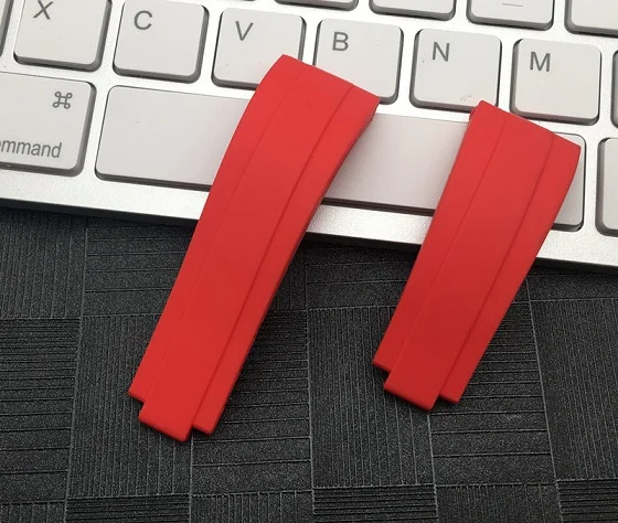 20mm red strap 20 мм 21 мм натуральное Силиконовое резиновое кольцо для часов наивысшего качества ремешок для ролевых ремней Submariner Daytona GMT OYSTERFLEX Часы инструменты - Цвет ремешка: 20mm red strap