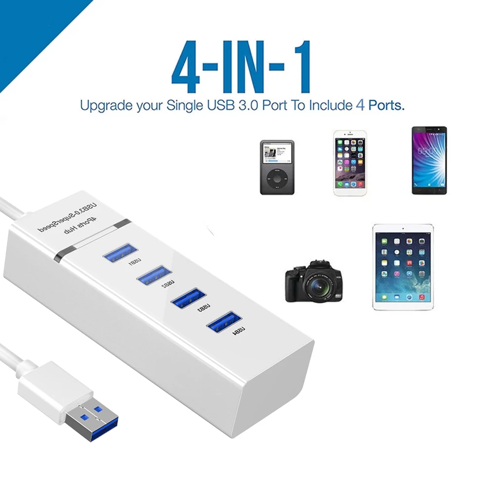 

High Speed 5Gbps 4 in 1 USB HUB 3.0 Powered Multi Splitter Extender Adapter for Laptop Dock Station Computer Accessories