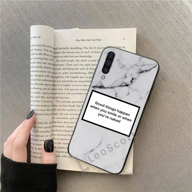 

Marble writing art Phone Case For Samsung A40 A31 A50 A51 A71 A20E A20S S8 S9 S10 S20 Plus note 20 ultra