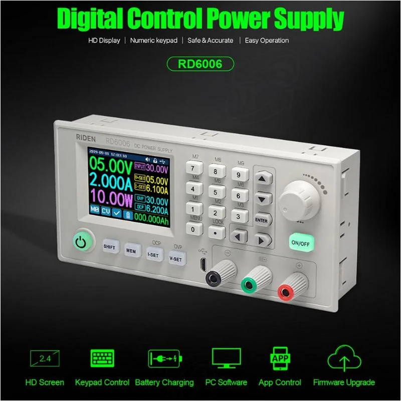 Новый блок питания RD6006 RD6006W USB /WiFi 60 в 6A DC понижающий модуль напряжения