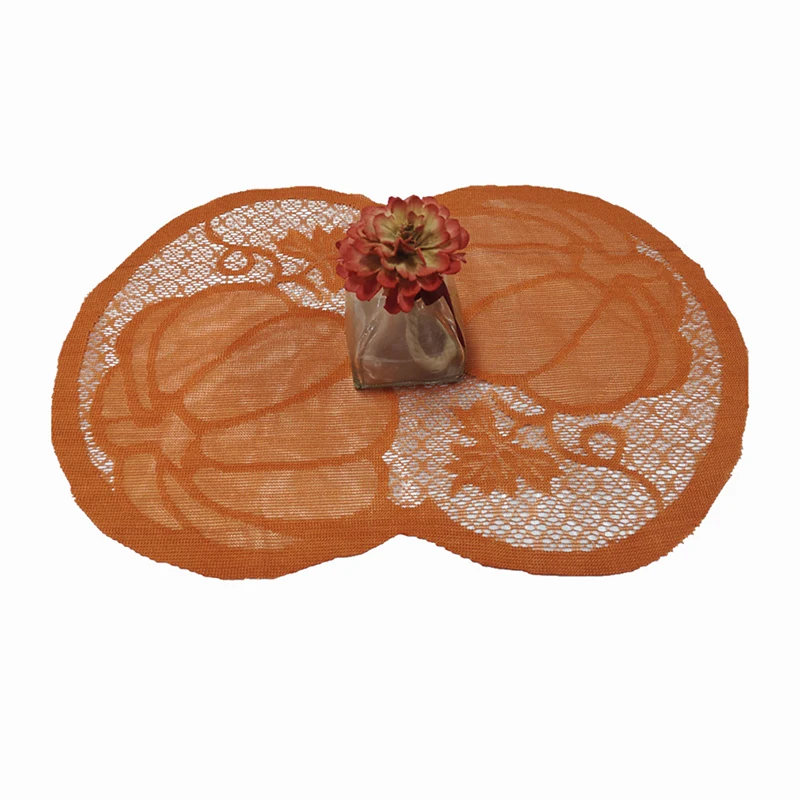 Кружевная ткань камин из тыквы Оранжевый Кленовый лист специи осень День