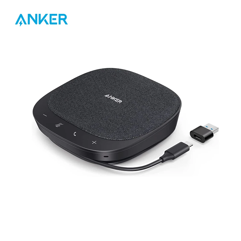 Anker PowerConf S330 USB Speakerphone, Conference Microphone for Home Office, Smart Voice Enhancement, Plug and Play