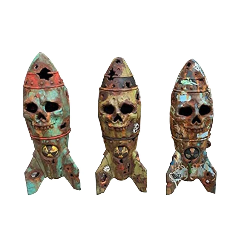 Орнамент с черепом и бомбой из смолы маленький декор ядерными головами для двора