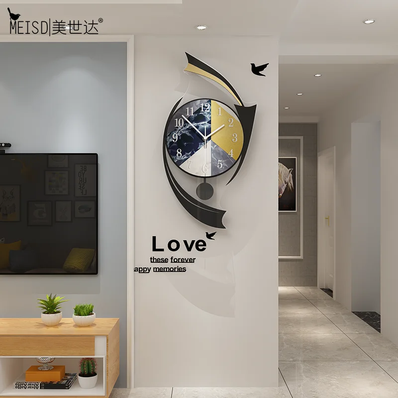 MEISD современный дизайн настенные художественные наклейки часы маятник домашний