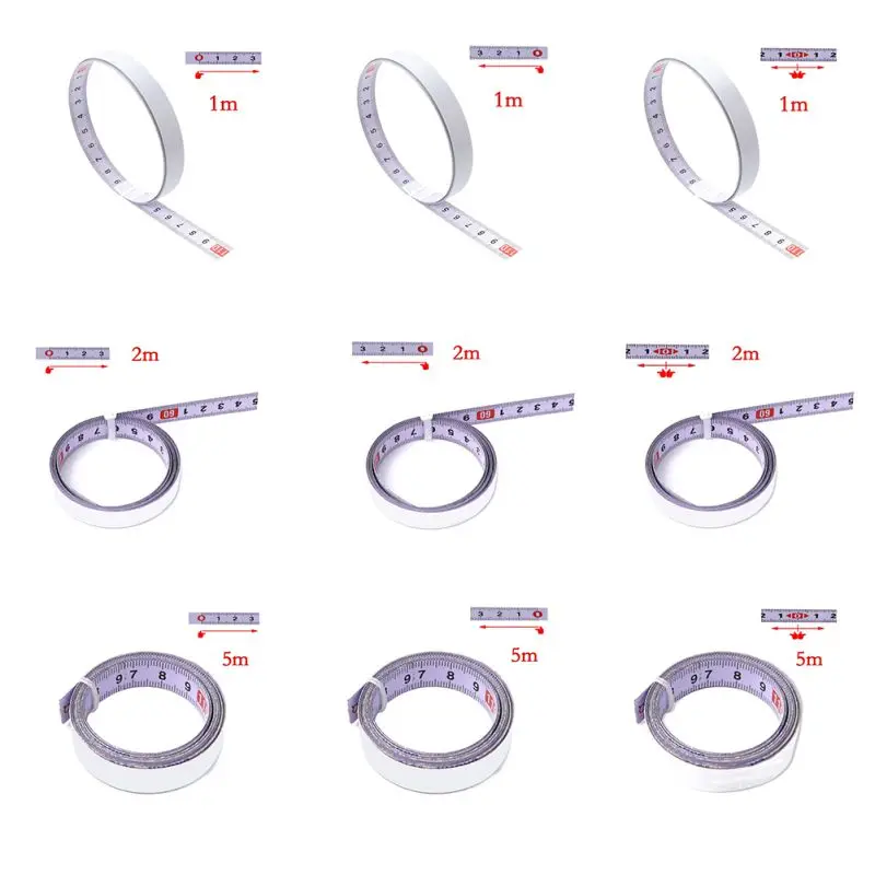 

1M 2M 5M Wide Miter Track Tape Measure Self Adhesive Stickey Ruler Miter Saw Scale Sticky Ruler Woodworking Tool