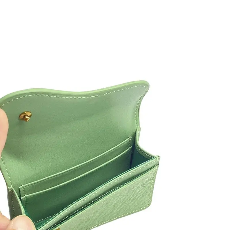 

Coin Purses Cowhide Woman's Wallet Makaron Cardholder Saddle Bag Style Credit Card Ferrule Complete 9 Colors D0069