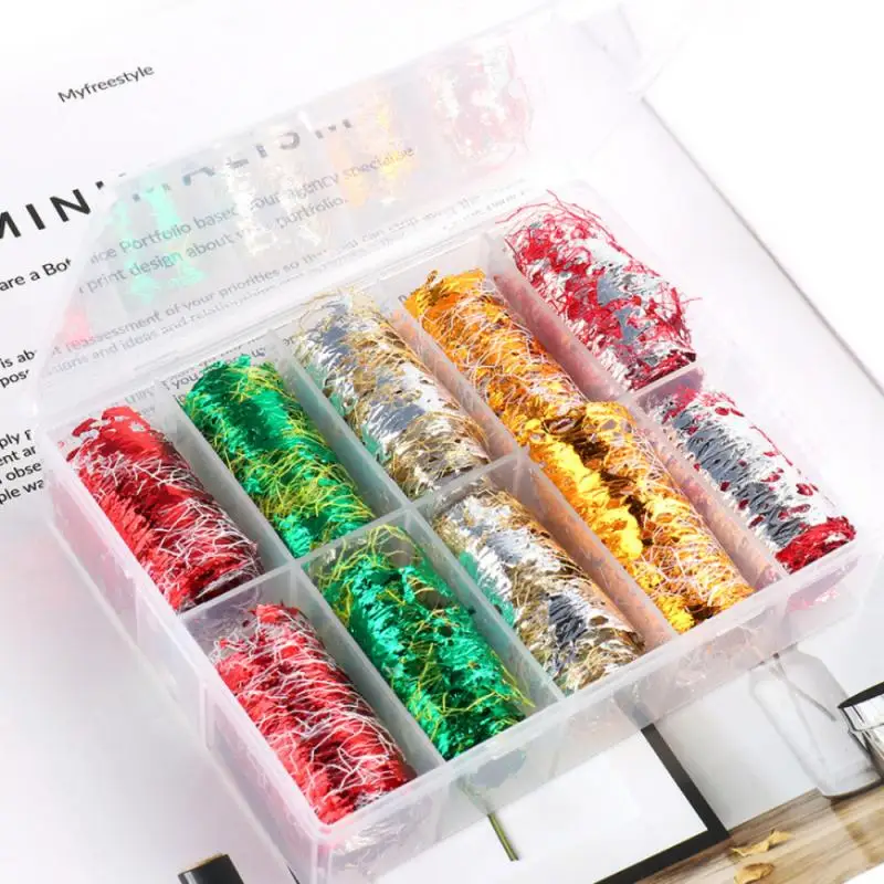 10 шт./кор. шелк нейл арта Фольга с золотым кружевом и фрагменты Япония Декор