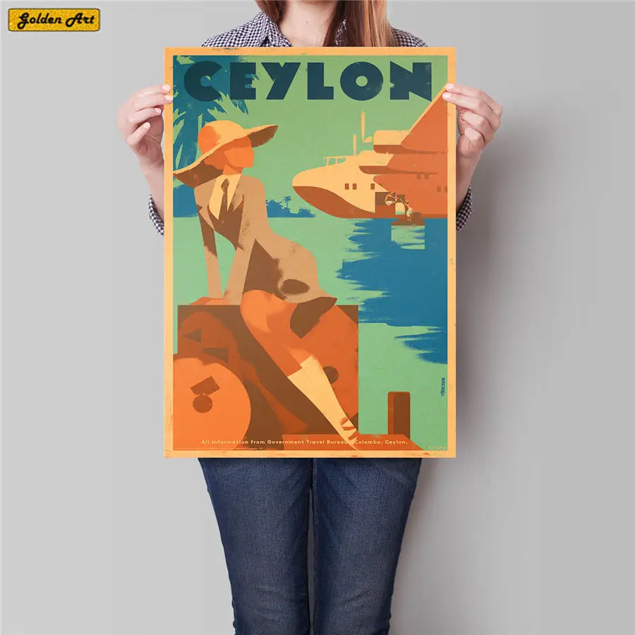 Городской постер для путешествий античная пейзажная живопись винтажная крафт