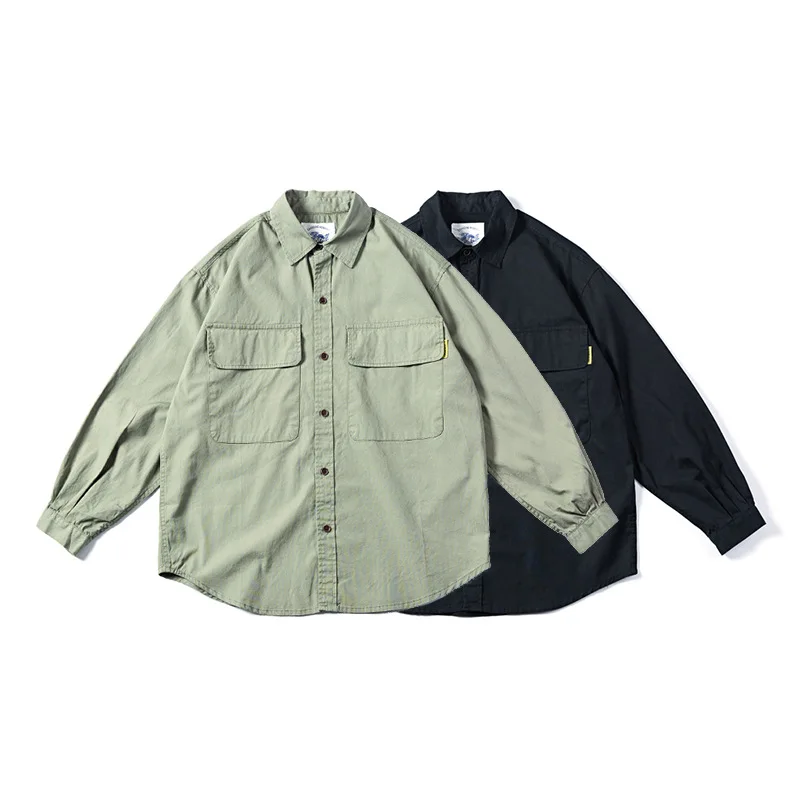 Мужская рубашка с длинным рукавом в стиле милитари | одежда