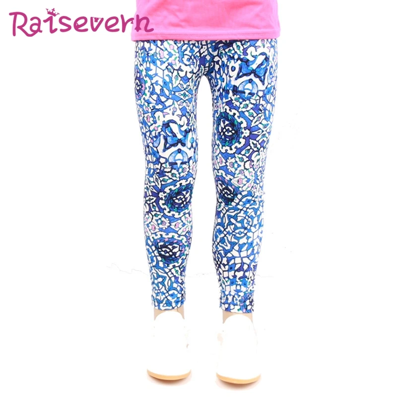 Raisvern/леопардовые леггинсы для девочек с цветочным рисунком в горошек и 3D-принтом