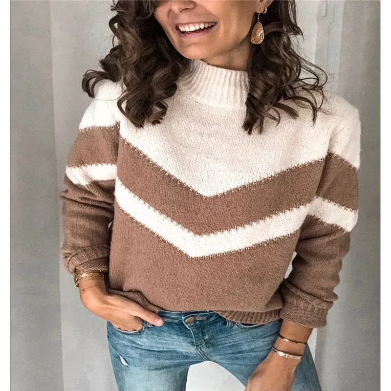 Женский кашемировый свитер теплый вязаный Повседневный джемпер с высоким