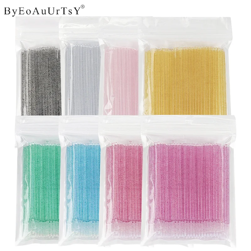 

100Pcs Disposable Crystal Micro Brush Mascara Wands Applicator Lash Removing Swab Makeup brushes For Eyelash Extension Tools