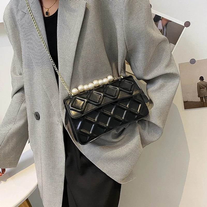 

Bag Women's New Women's Bag Fashion Small Square Bag Foreign Style Simple Single Shoulder Messenger Bag Rhombic Lattice Chain