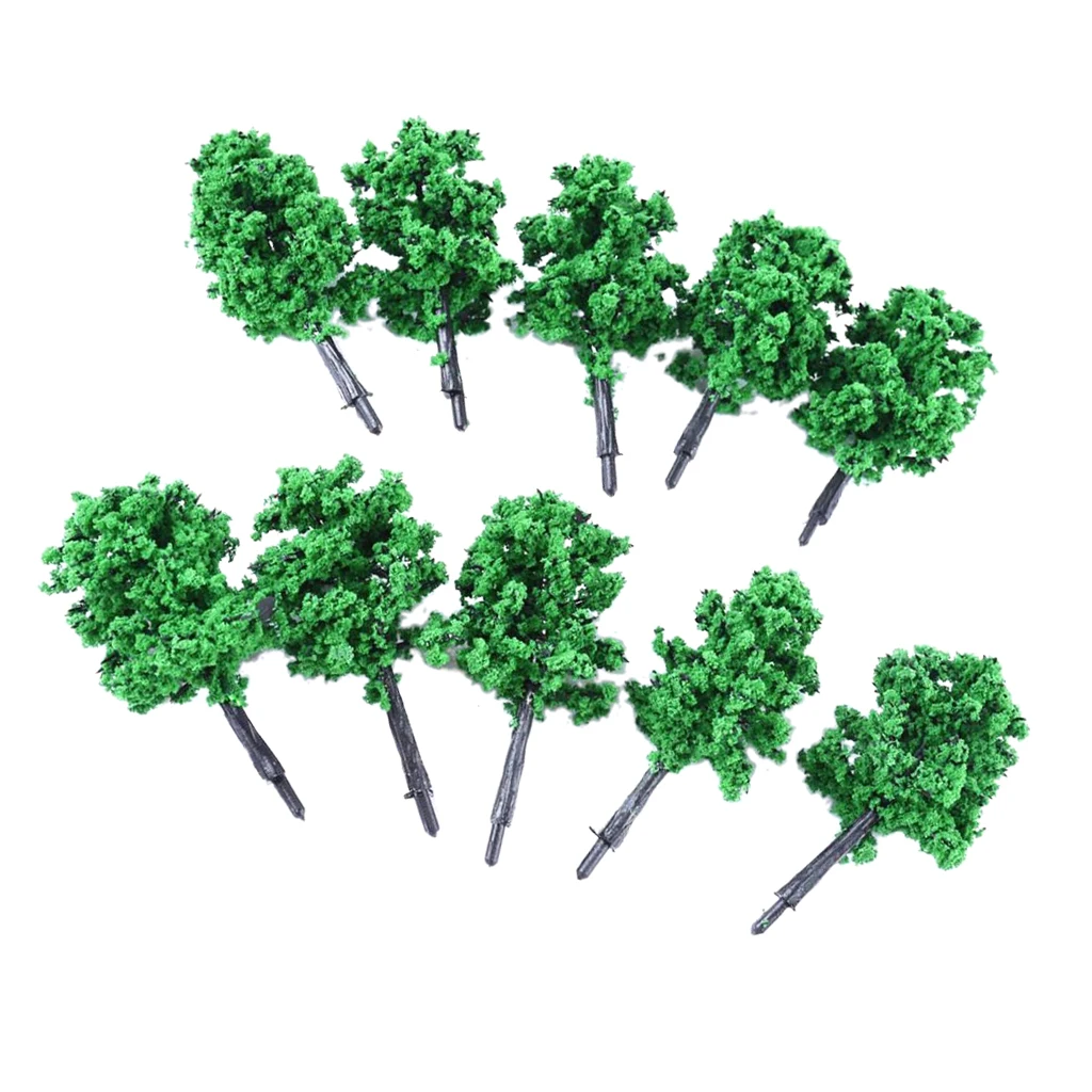 Modelo en miniatura de pl&aacute;stico para jard&iacute;n, &aacute;rboles, dise&ntilde;o de plantas, decoraci&oacute;n de paisaje, Micro paisaje, bricolaje, 10 Uds.-5