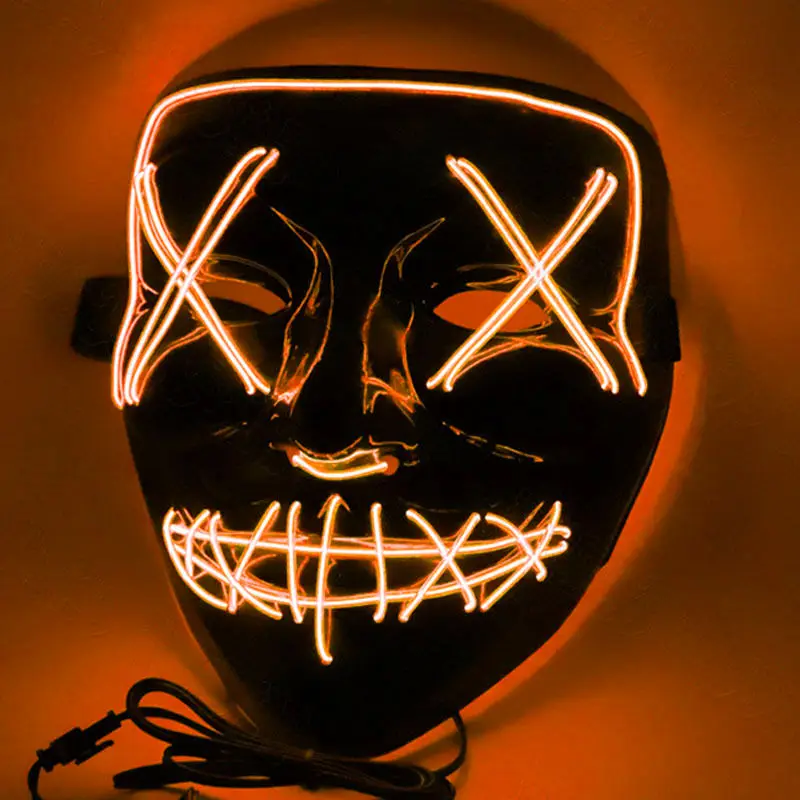 Howllaween светодиодный светящаяся маска для лица мужчин и женщин вечерние реквизит