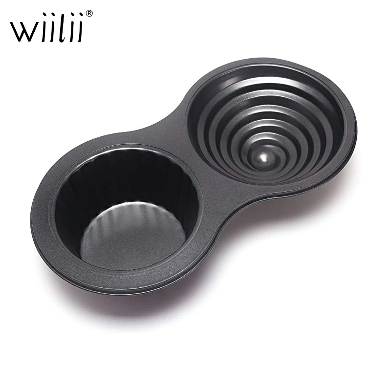 Wiilii 2 отверстия антипригарный гигантский кекс Пан 3D углеродистая сталь Jumbo