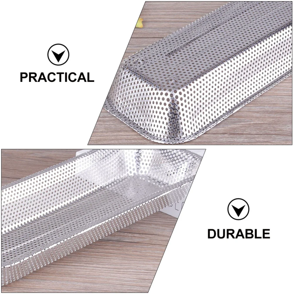 

1Pc Stainless Steel Strainer Basket Tableware Holder Practical Strainer Silver