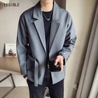 Разборные 2021 весна осень повседневные мужские блейзеры Однотонный мужской костюм куртка блейзеры сплошные блейзеры куртка мужская одежда