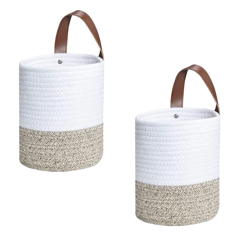 

Cotton Rope Woven Hanging Basket ,Hanging Storage Basket Bin for Flower Plants Clothes