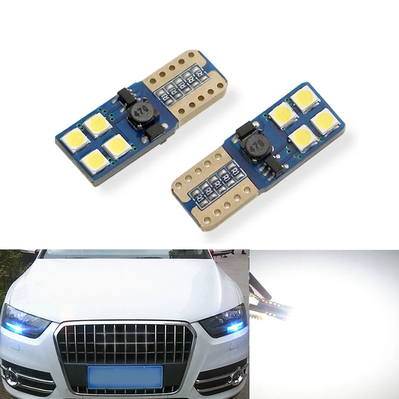 

2x t10 LED Bulb w5w led Lamp Car Lights Interior Super Bright 3W 8 led 3030 SMD 194 168 12V 6000K White Turn Signal