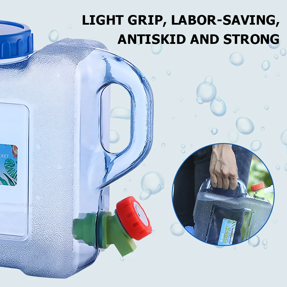 

12/15L Capacity Outdoor Water Bucket Portable Handheld Car Water Tank Container with Faucet for Camping Picnic Hiking