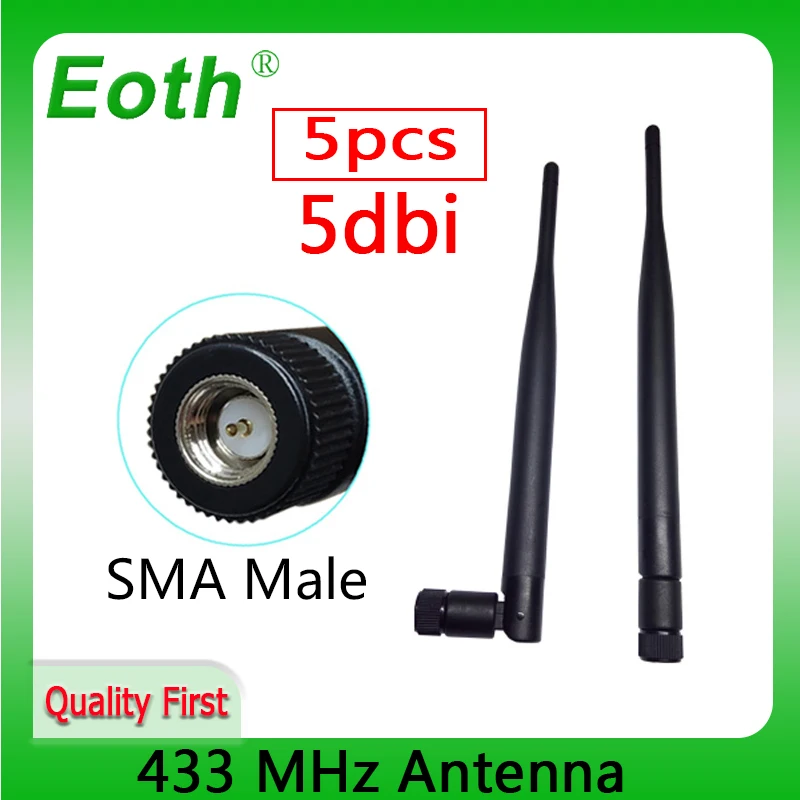 5pcs lot 433 MHz Antenna 5dBi SMA Male Connector 433m folding antena 433 mhz waterproof directional antenne IOT Lorawan Gasmeter