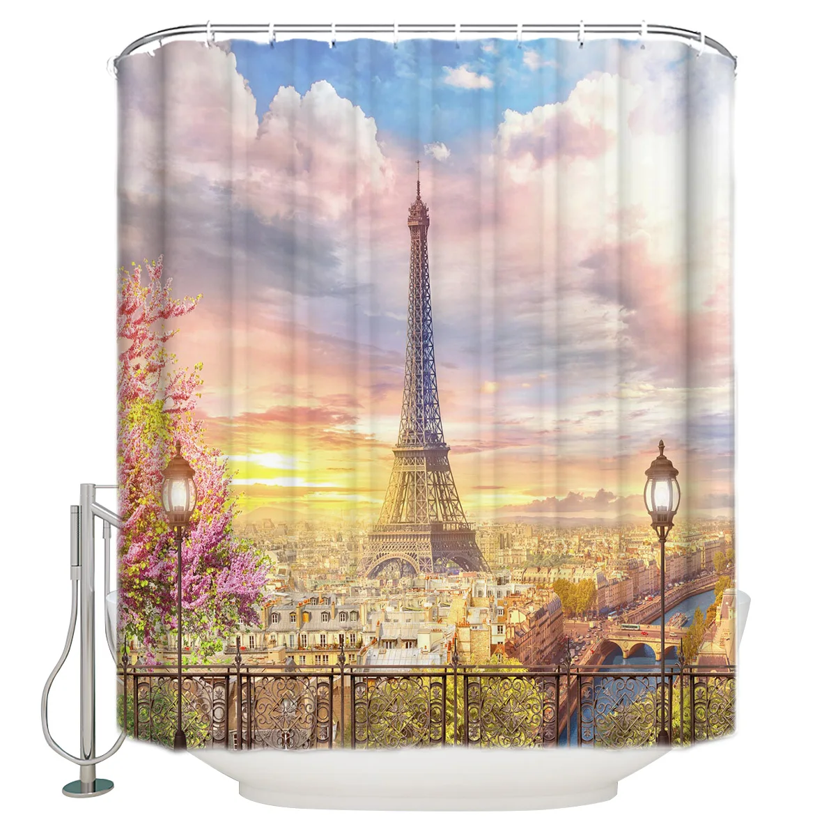 Парижская французская архитектура европейская душевая занавеска