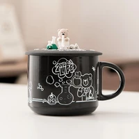 creative coffee mug cute cartoon bear ceramic with lid with spoon mug home breakfast milk coffee cup we drink water cups