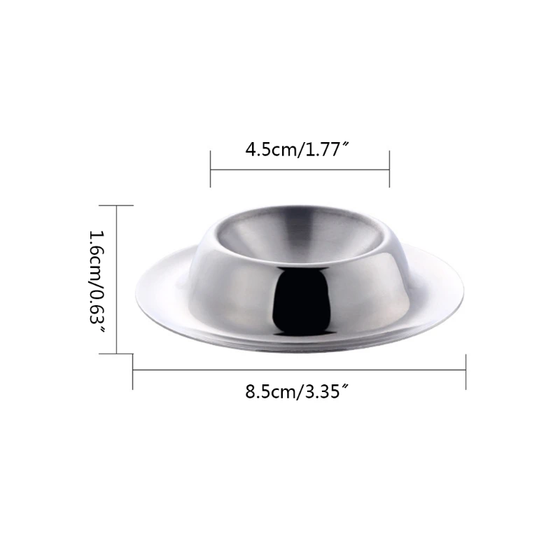 

Stainless Steel Round Egg Cup Holder Breakfast Dessert Ice Cream Tray Plate Kitchen Tableware Tools 5 Colors