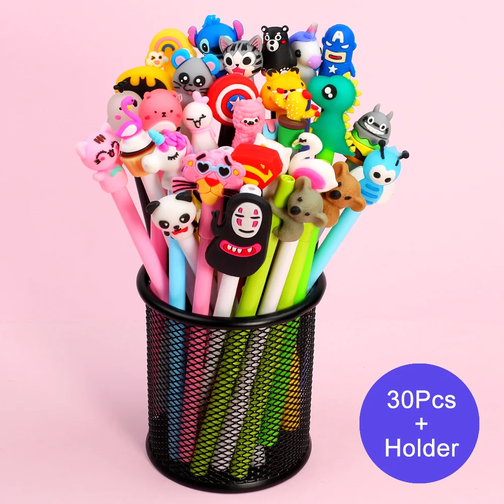 30 шт./компл. забавная Милая гелевая ручка панда Единорог кактус Тоторо Kawaii