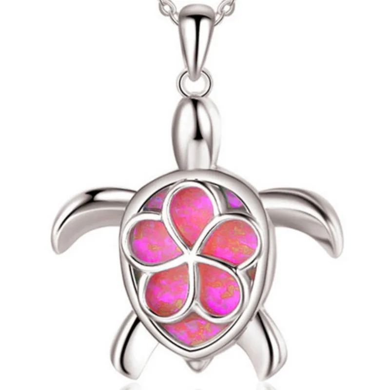 Модные красные синие огненные опаловые черепахи подвески ожерелья для женщин