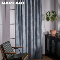 napearl nordic velvet cotton curtains for living room bedroom door window panel blackout curtain drapes gray dining home decor