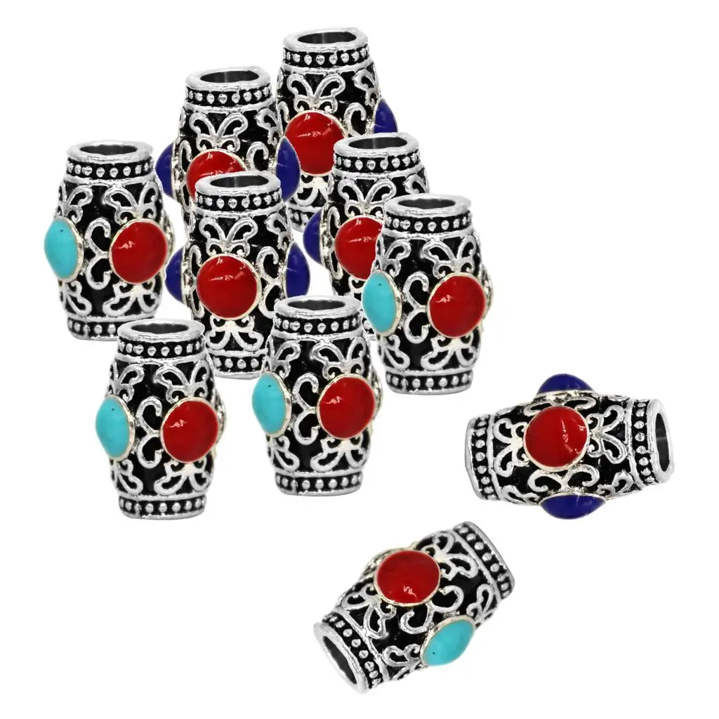 Бусины замочки из античного сплава 10 шт. в упаковке кольцо для плетения волос