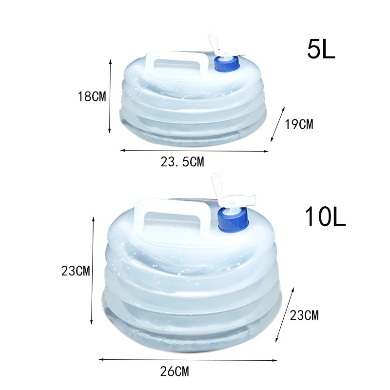 

3L-15L Outdoor Collapsible Water Bag Camping Foldable Water Containers Drinking Multifunction Telescopic Storage Water Bottle