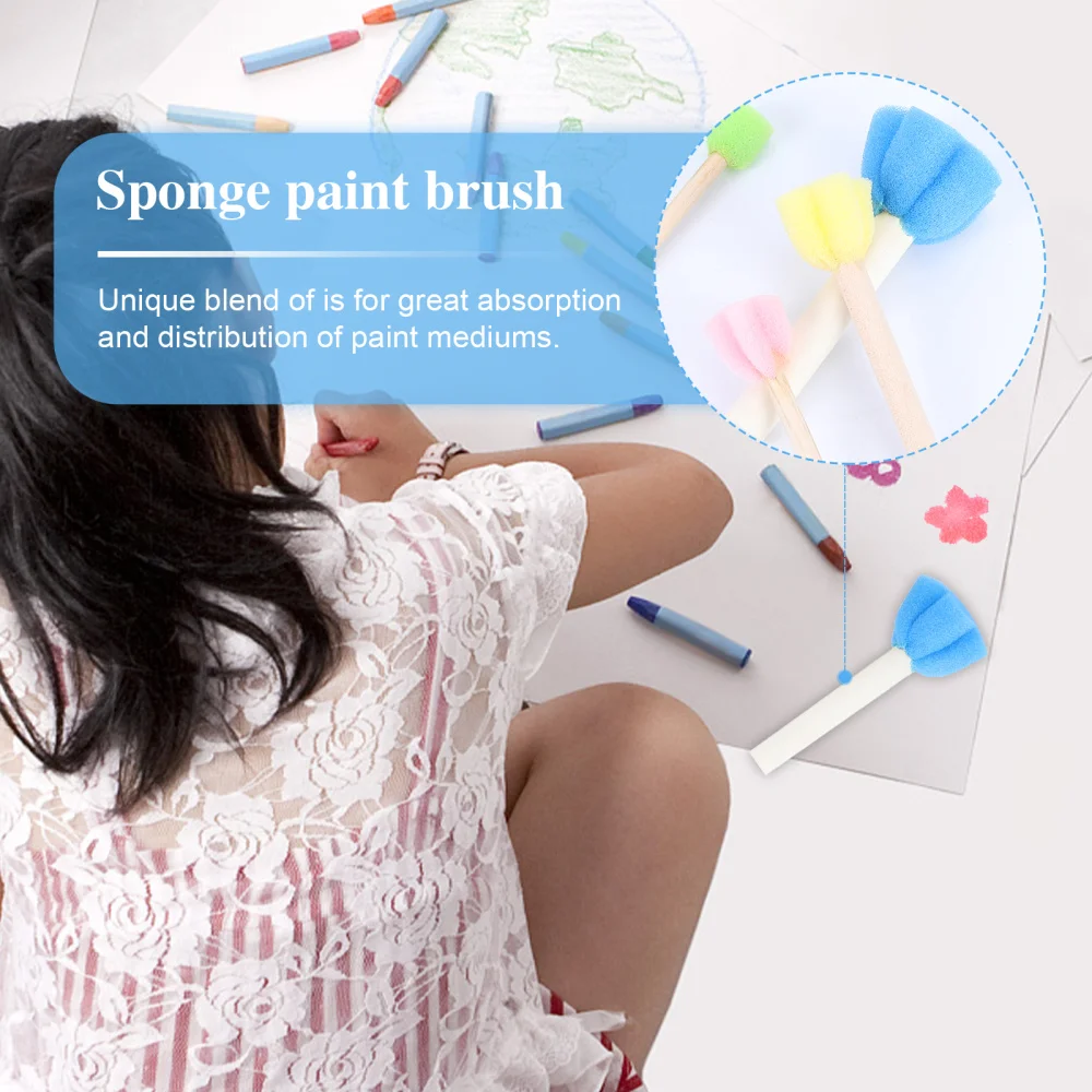 

15Pcs Mini Flower Shaped Sponges Brush Set Kids Painting Tools Stippler Art Painting Early Education Graffiti Tools
