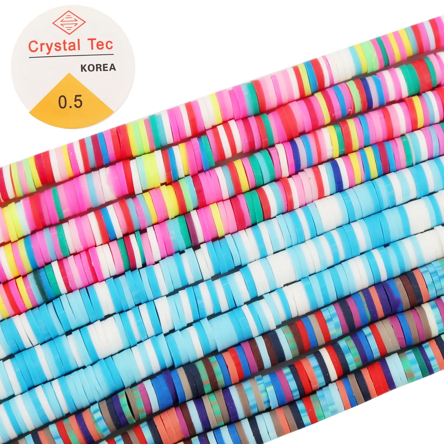 

6mm 350-400pcs/lot Flat Round Polymer Clay Beads Chip Disk Loose Spacer Handmade Beads for Jewelry Making Bracelet Crafts DIY