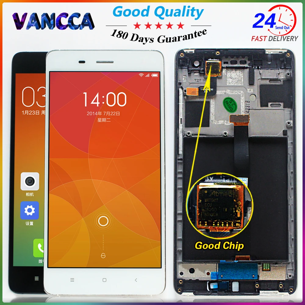 VANCCA 5 0 дюймовый ЖК дисплей для Xiaomi Mi4 m4 кодирующий преобразователь сенсорного