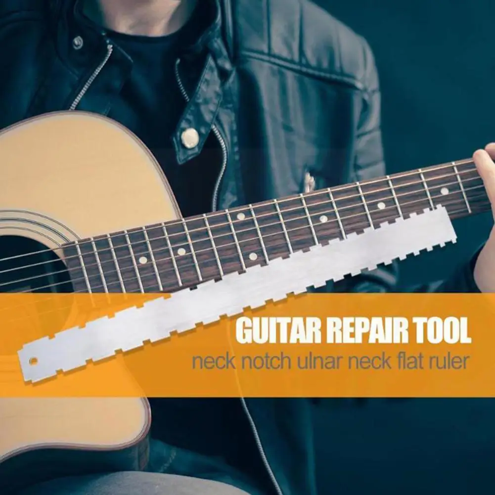 

Guitar Luthier Measuring Tools Kit With String Action Notched Neck Guitar Straight Ruler Understring Edge Ruler Radius Gaug A6G9