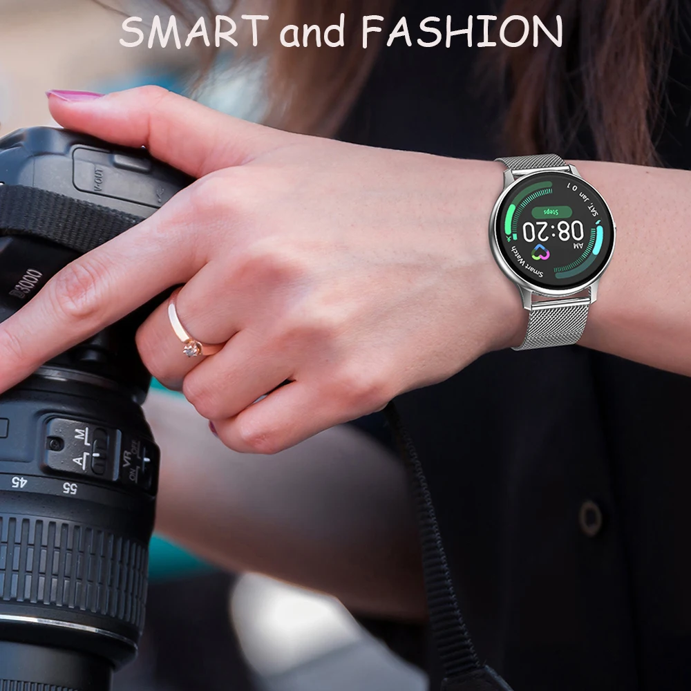 Женские Смарт-часы Lokmat Time круглый дисплей с круговым дисплеем мужские спортивные