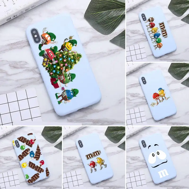 

USAKPGRT M&Ms Chocolate Box Phone Case for iPhone 11 Pro Max X XR XS 8 7 6s Plus Candy purple Silicone Cases