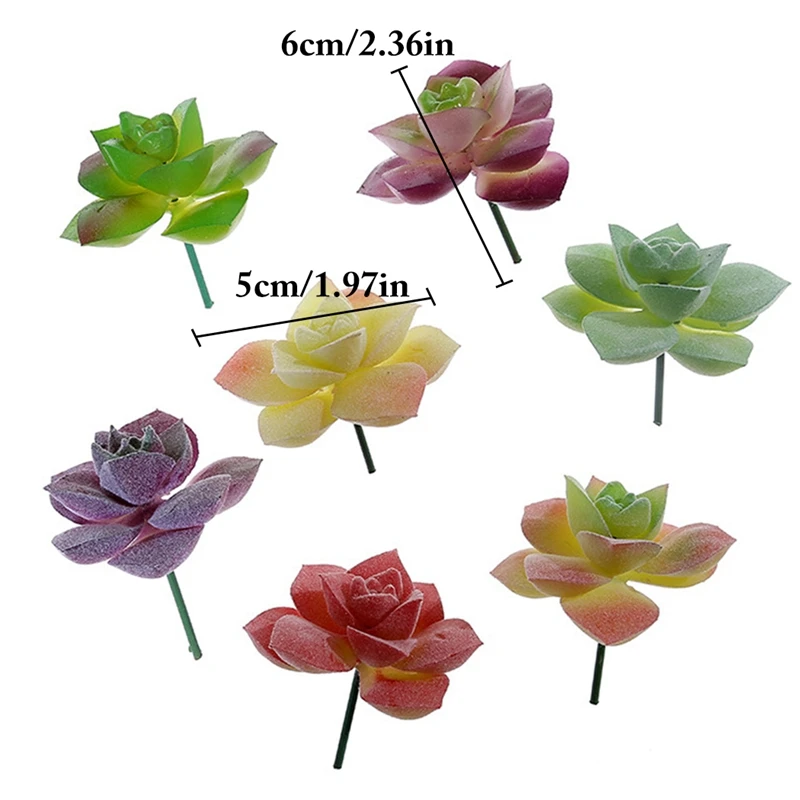 

7PCS Artificial Succulents Lifelike Faux Plants DIY Office Desktop Landscape Decor PVC Plastic Home Garden Decoration