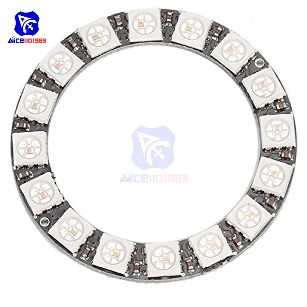 Diymore WS2812 5050 RGB светодиодный кольцевой светильник встроенные фары дальнего света 45 мм круглый 16 бит RGB светодиодный интегрированный драйвер для Arduino