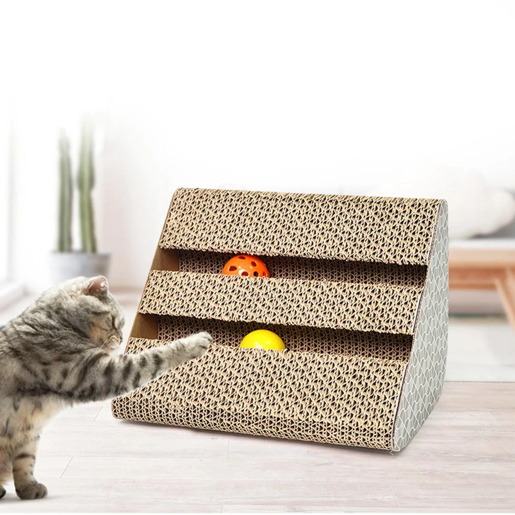 

Cat Scratcher with Catnip Kitten Scratch Pad Corrugated Paper Scratch Board For Kittens Cat Scratching Pet Products Balls Toys