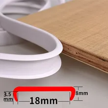 1M Self Adhesive pvc edge banding strip sealing tape 18mm U-shaped veneer sheets for Furniture Cabinet Desk Edge Guard protector