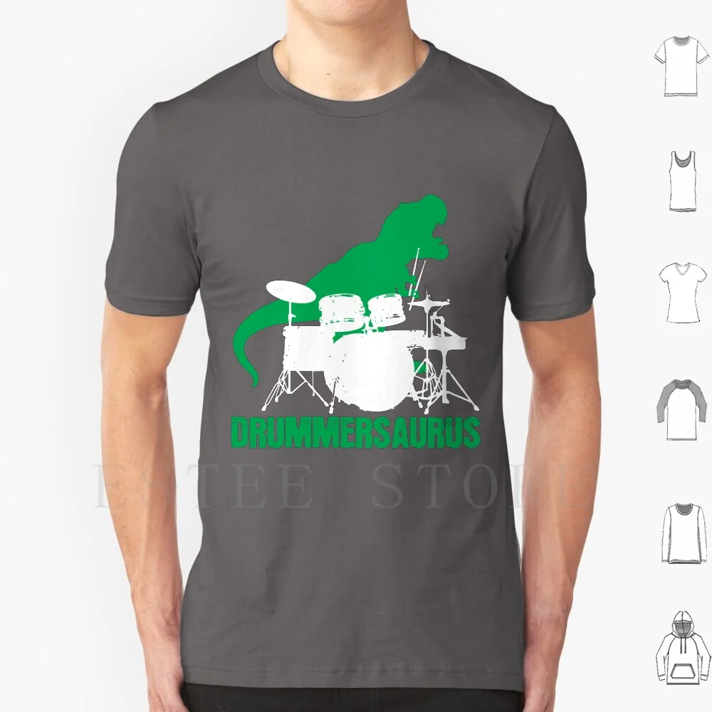 

Drums T Shirt Men Cotton 6Xl Drums Drummer Band Member Musician Drumming Playing Musical Instrument Drummersaurus Dinosaur