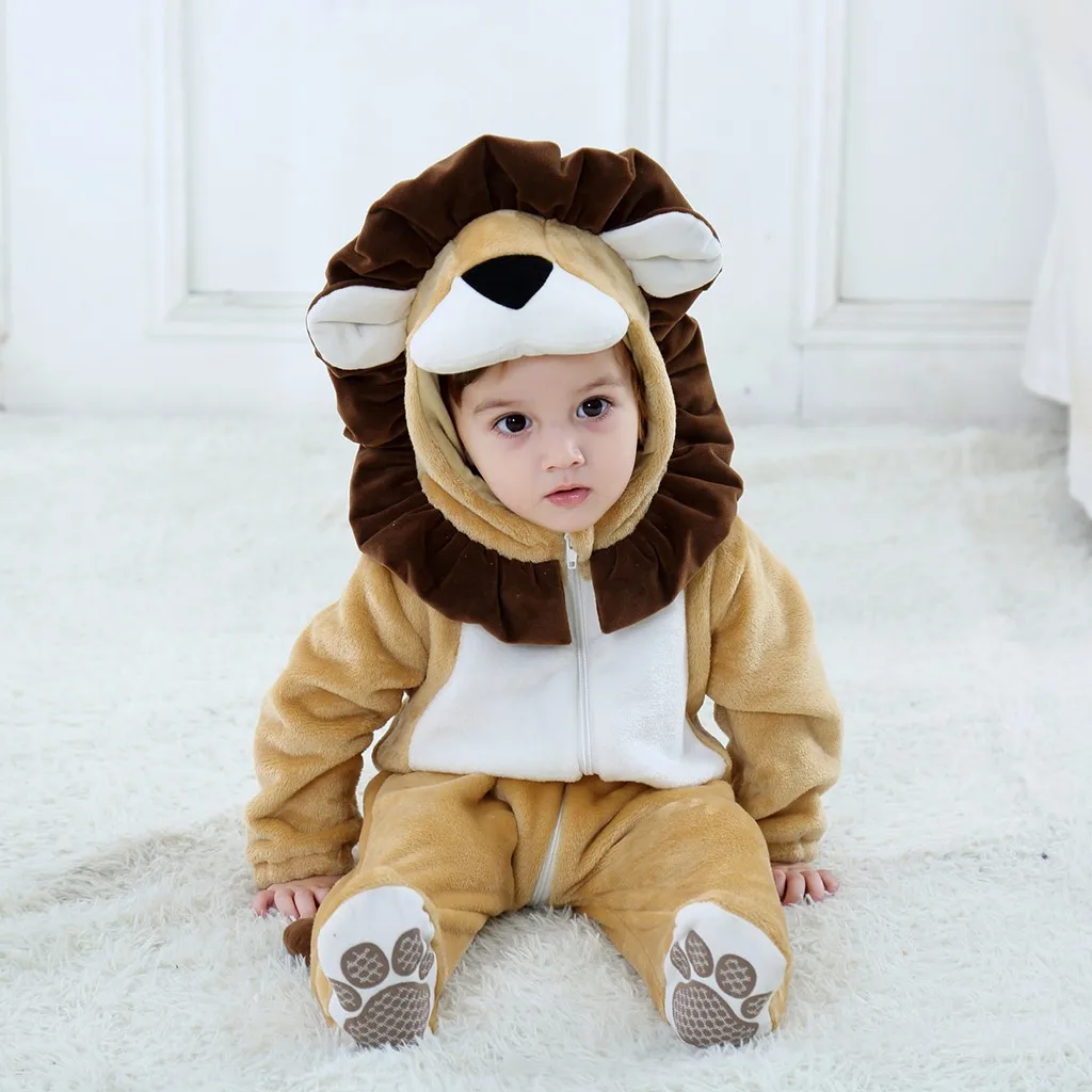 Одежда для детей комбинезон с изображением животных новорожденных комплект