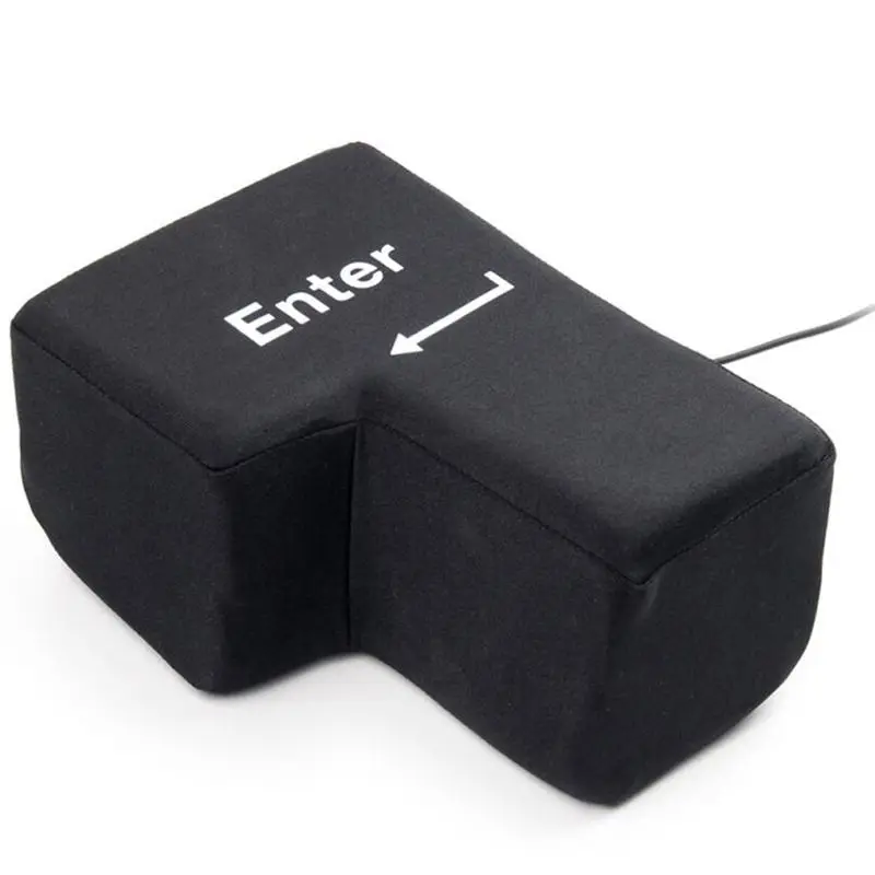 Enter Key Pillow Big USB Button Stress Relief Vent Tools Unbreakable Relax key Office Desktop Nap | Дом и сад