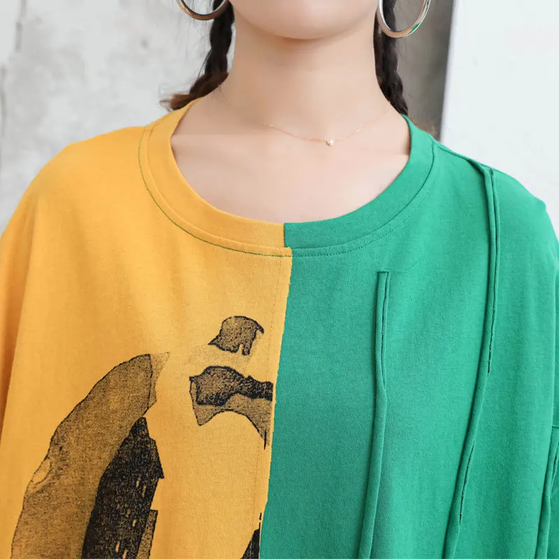 

SOUL OF TIGER European Designer Summer Tops Ladies Vintage Printed Tee Shirts Womens Casual Loose Tshirts Punk Style Streetwear